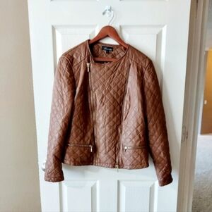 Baccini Women's Brown Faux Leader Jacket SZ XL